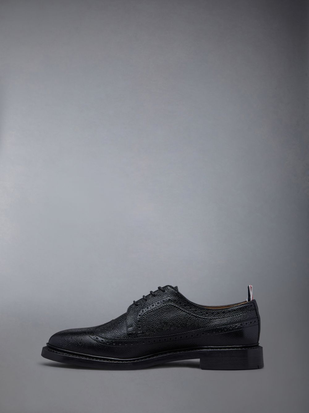 Thom Browne Leather Sole Longwing Men Brogue Shoes Black | TWZ87C86810