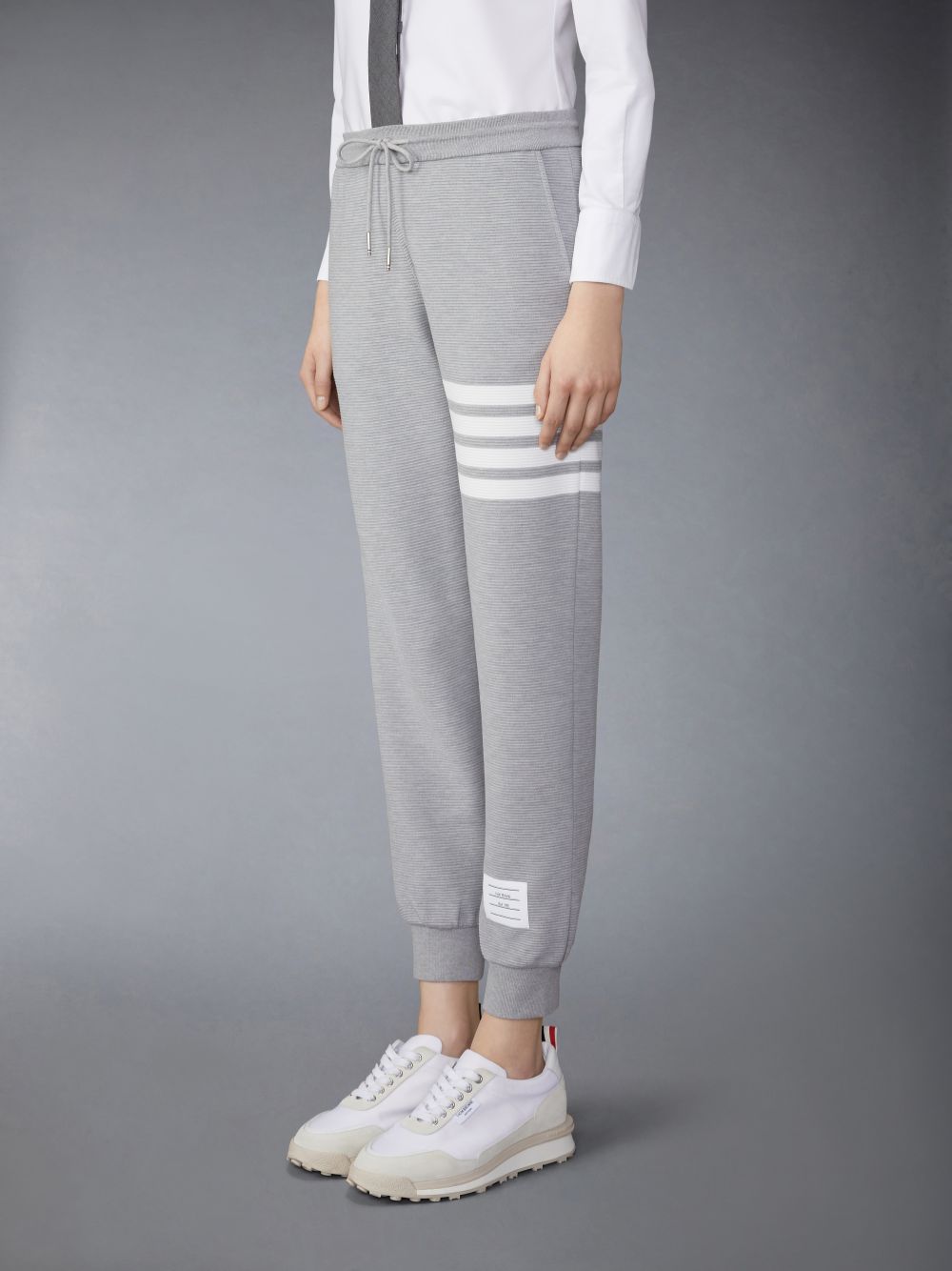 Thom Browne Light Ottoman Rib 4-Bar Women Sweatpants Grey | GNZ43O79984