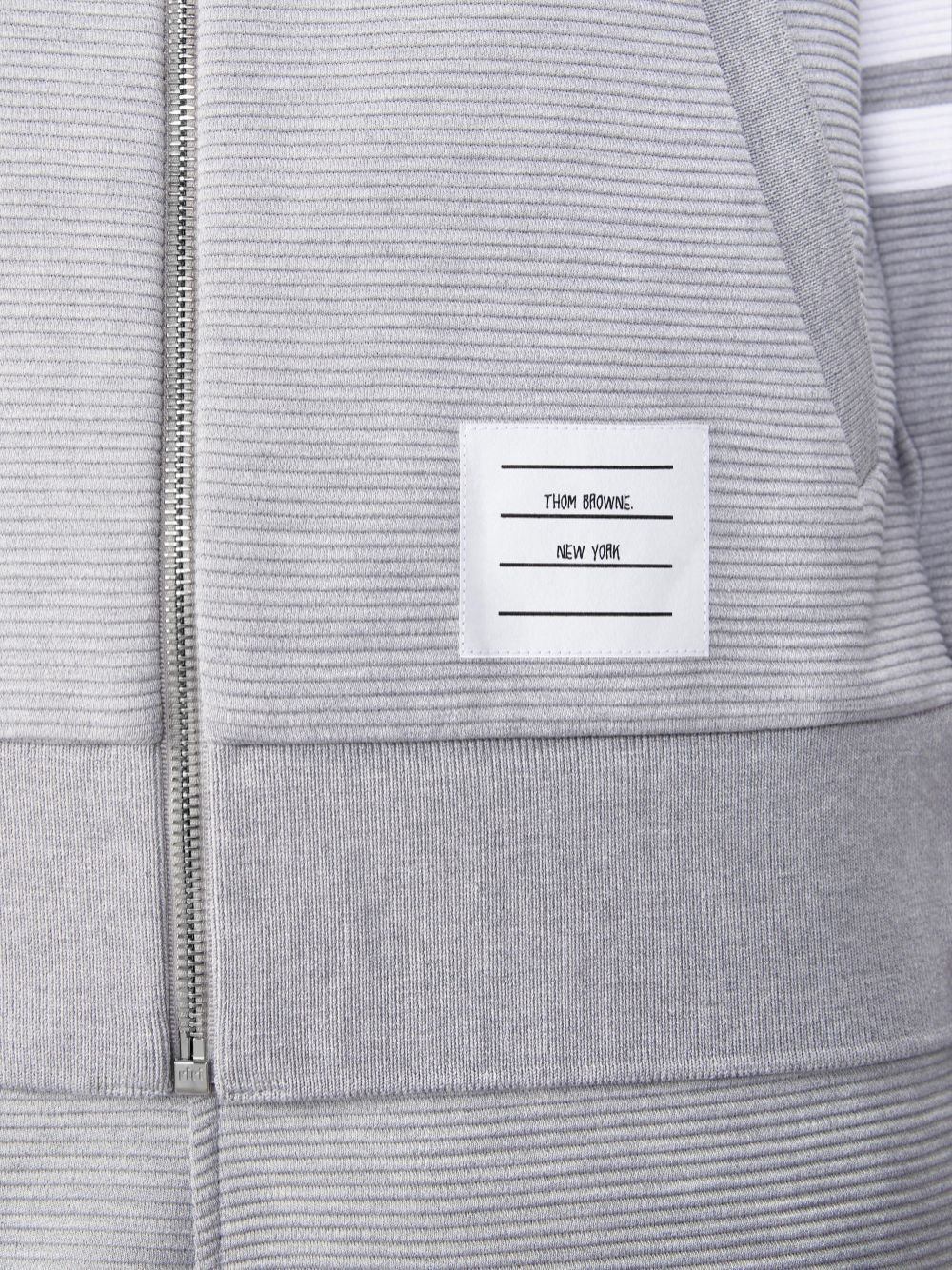 Thom Browne Light Ottoman Rib 4-Bar Zip Women Hoodie Grey | DZN01B05615