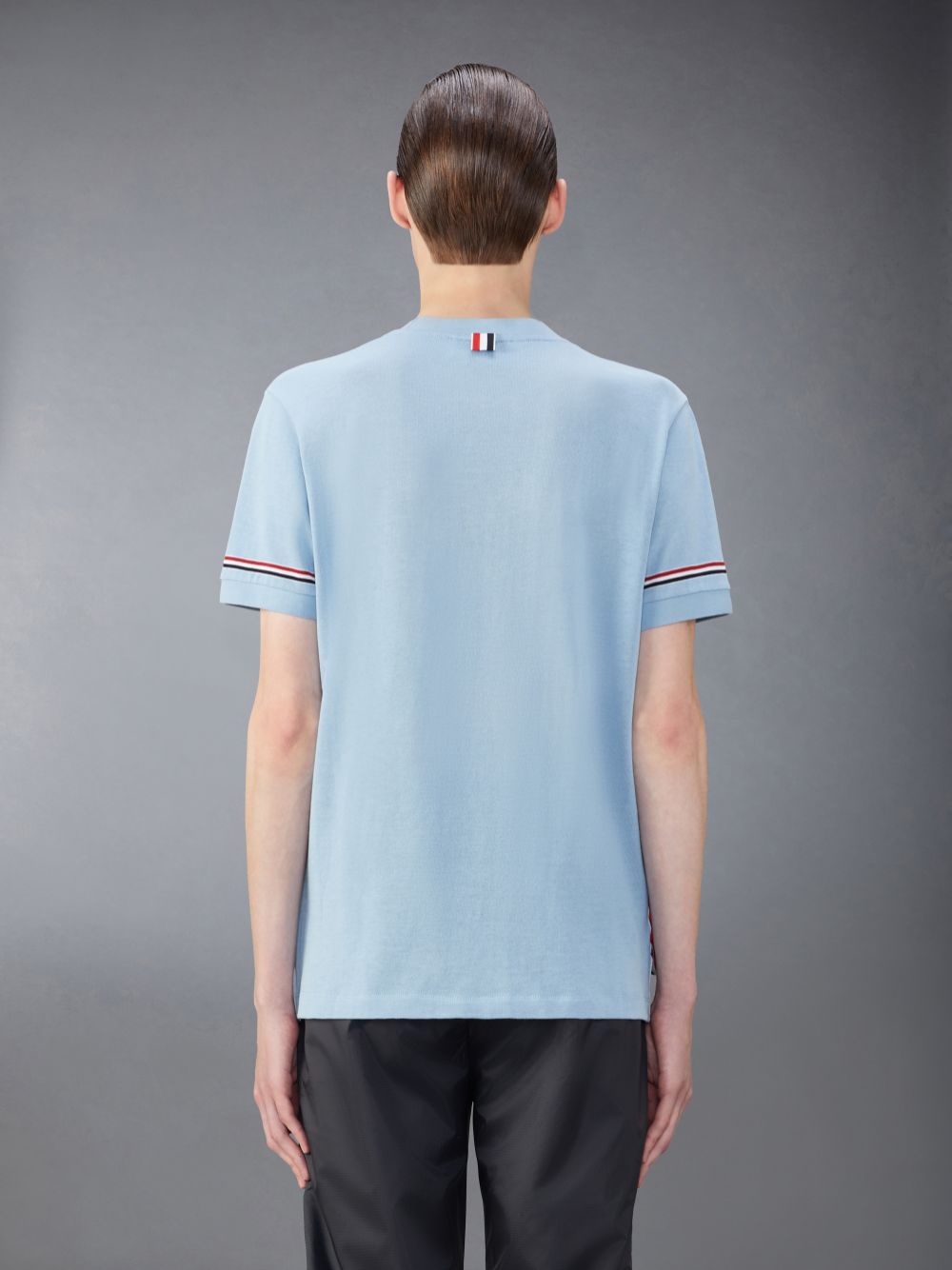 Thom Browne Light Weight Cotton Stripe Men T Shirts Blue | ZLS09D23498