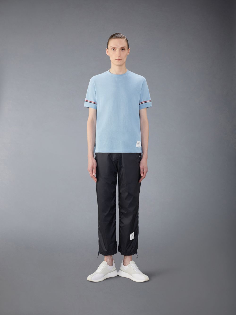 Thom Browne Light Weight Cotton Stripe Men T Shirts Blue | ZLS09D23498