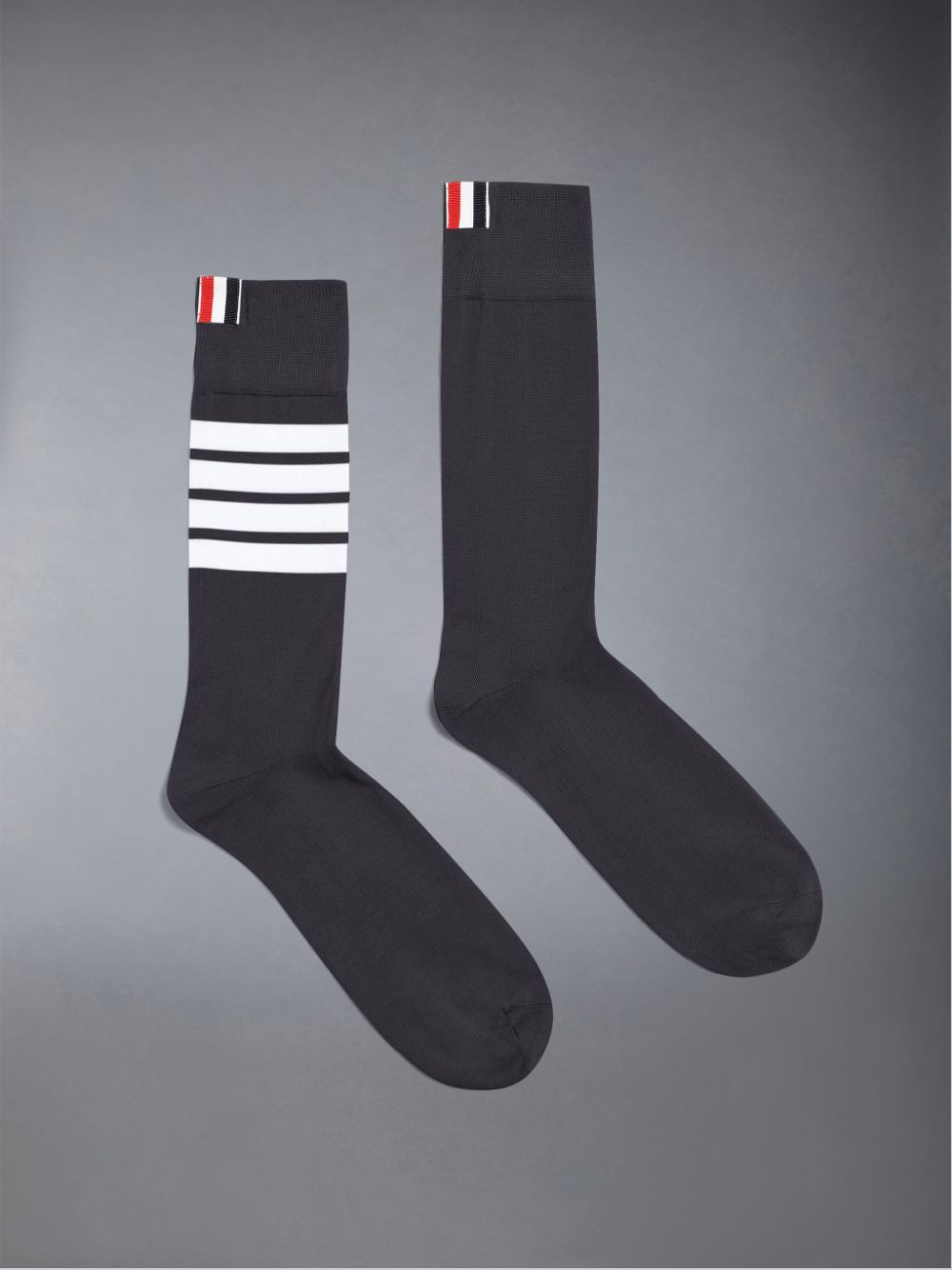 Thom Browne Lightweight Cotton 4-Bar Mid-calf Men Socks Grey | HOL27K83877