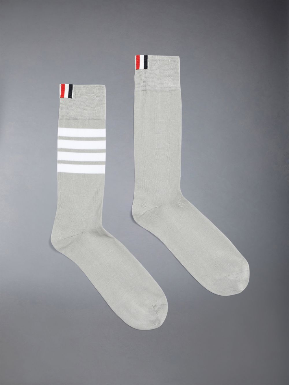 Thom Browne Lightweight Cotton 4-Bar Mid-calf Men Socks Grey | RTR64D91657