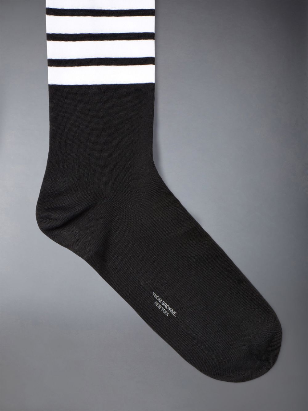 Thom Browne Lightweight Cotton 4-Bar Mid-calf Men Socks Black | ZZI99J50739