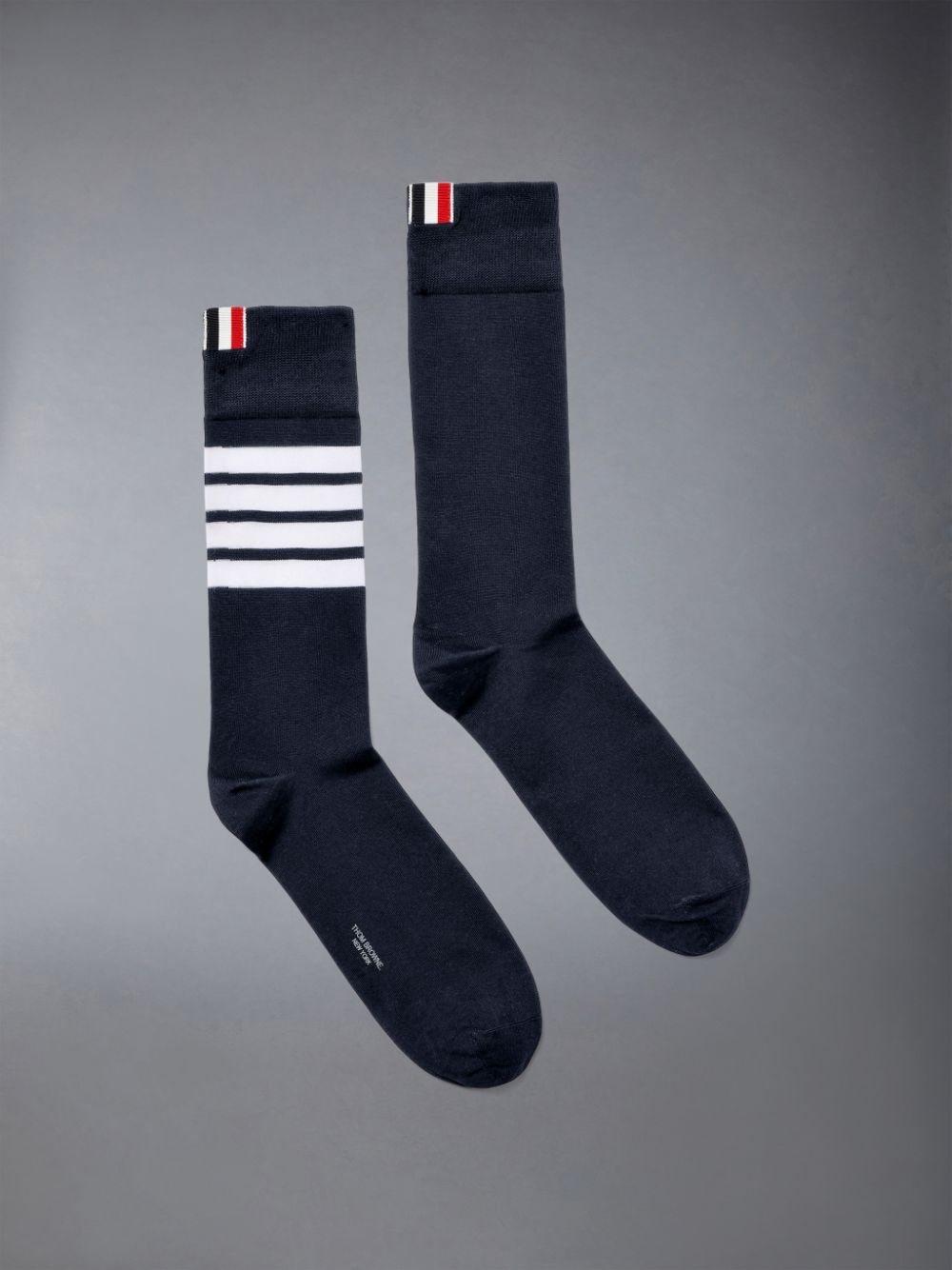 Thom Browne Lightweight Cotton 4-Bar Mid-calf Men Socks Blue | JJQ14N26604