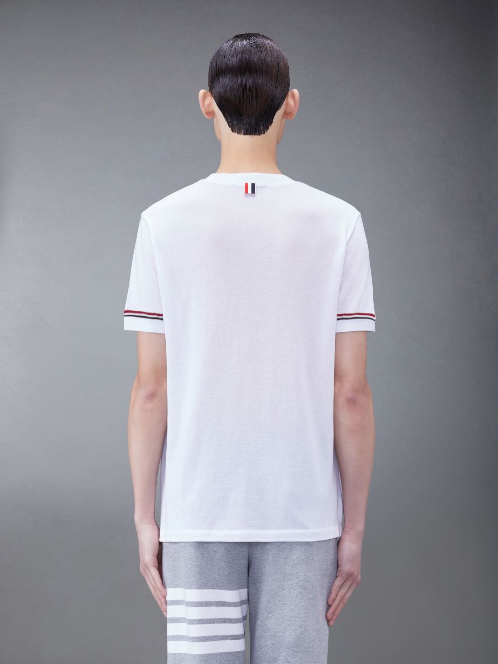 Thom Browne Lightweight Cotton Short Sleeve Striped Men T Shirts White | IUN05U43514