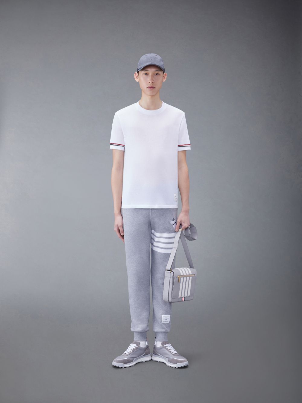 Thom Browne Lightweight Cotton Short Sleeve Striped Men T Shirts White | IUN05U43514