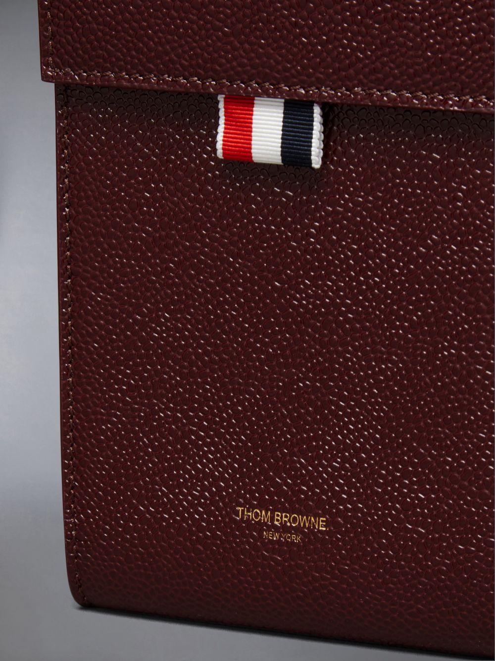 Thom Browne Lucido Leather Phone Holder Women Crossbody Bags Red | ZHX45Y30389