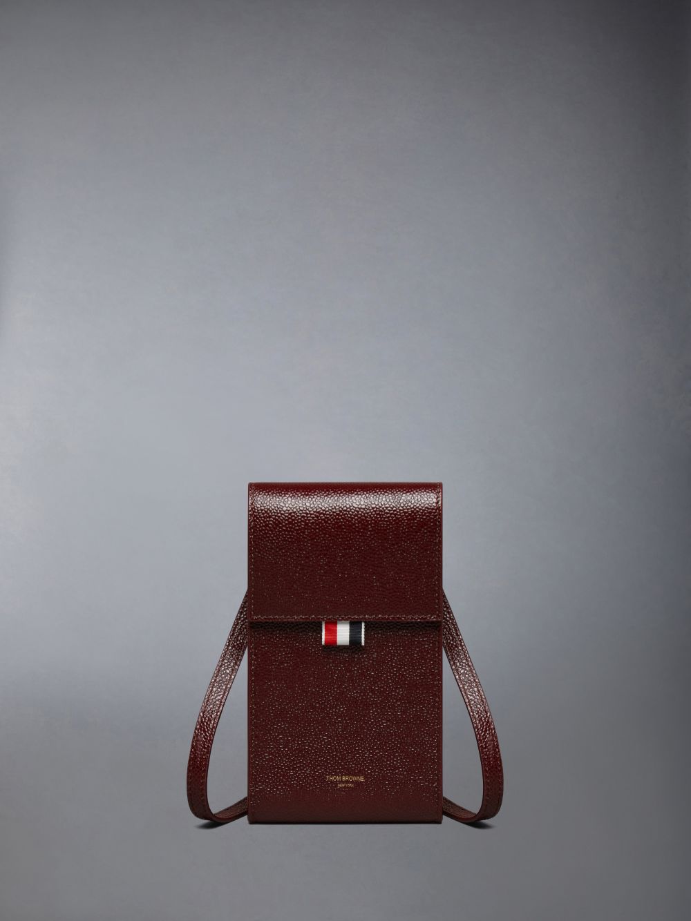 Thom Browne Lucido Leather Phone Holder Women Crossbody Bags Red | ZHX45Y30389