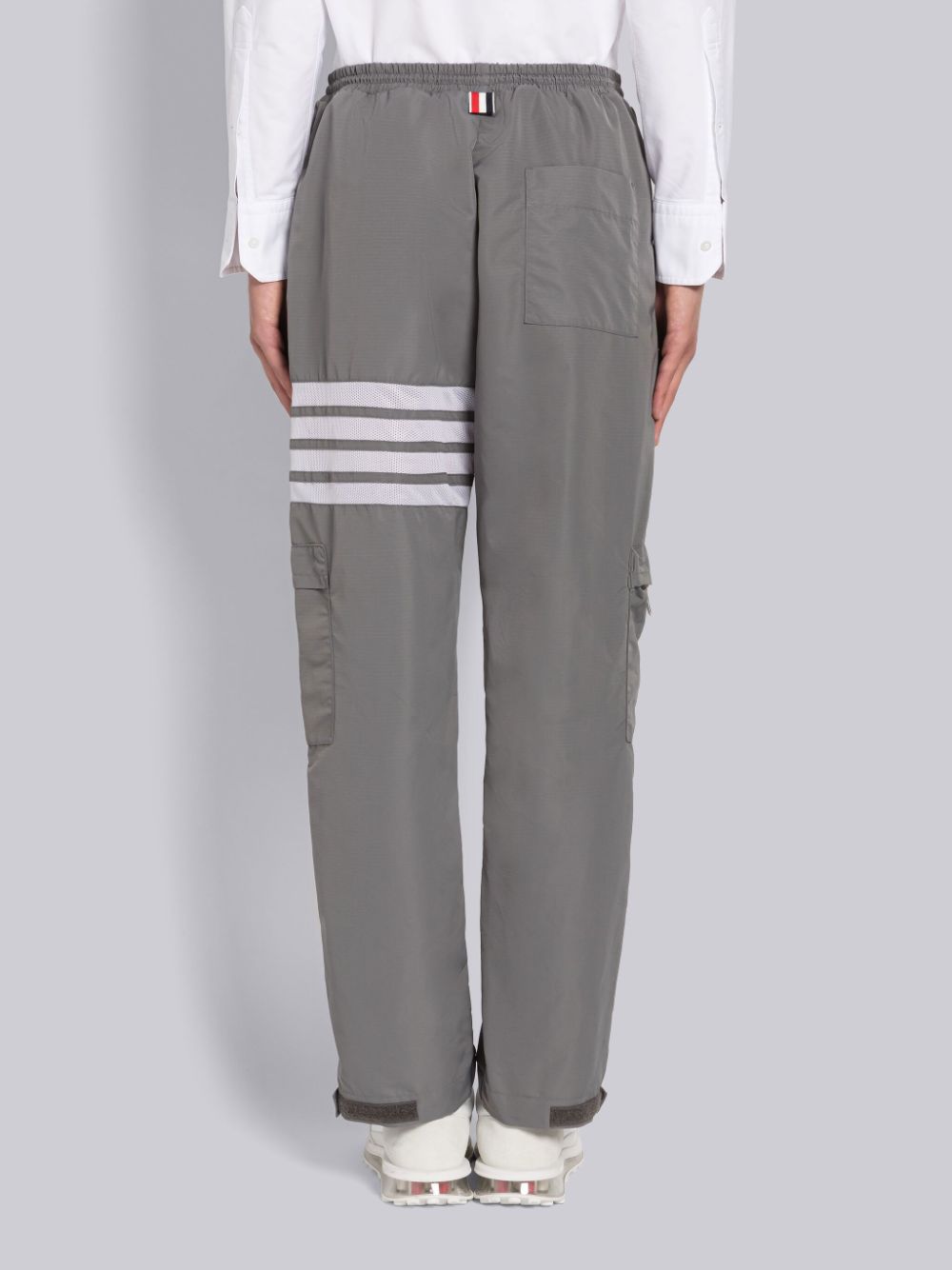 Thom Browne MILITARY RIPSTOP MESH 4-BAR PACKABLE Men Pants Grey | JDL86P61937