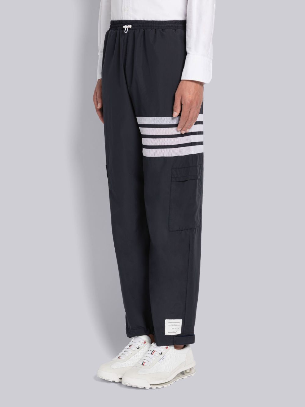 Thom Browne MILITARY RIPSTOP MESH 4-BAR PACKABLE Men Pants Blue | HBV05F57978