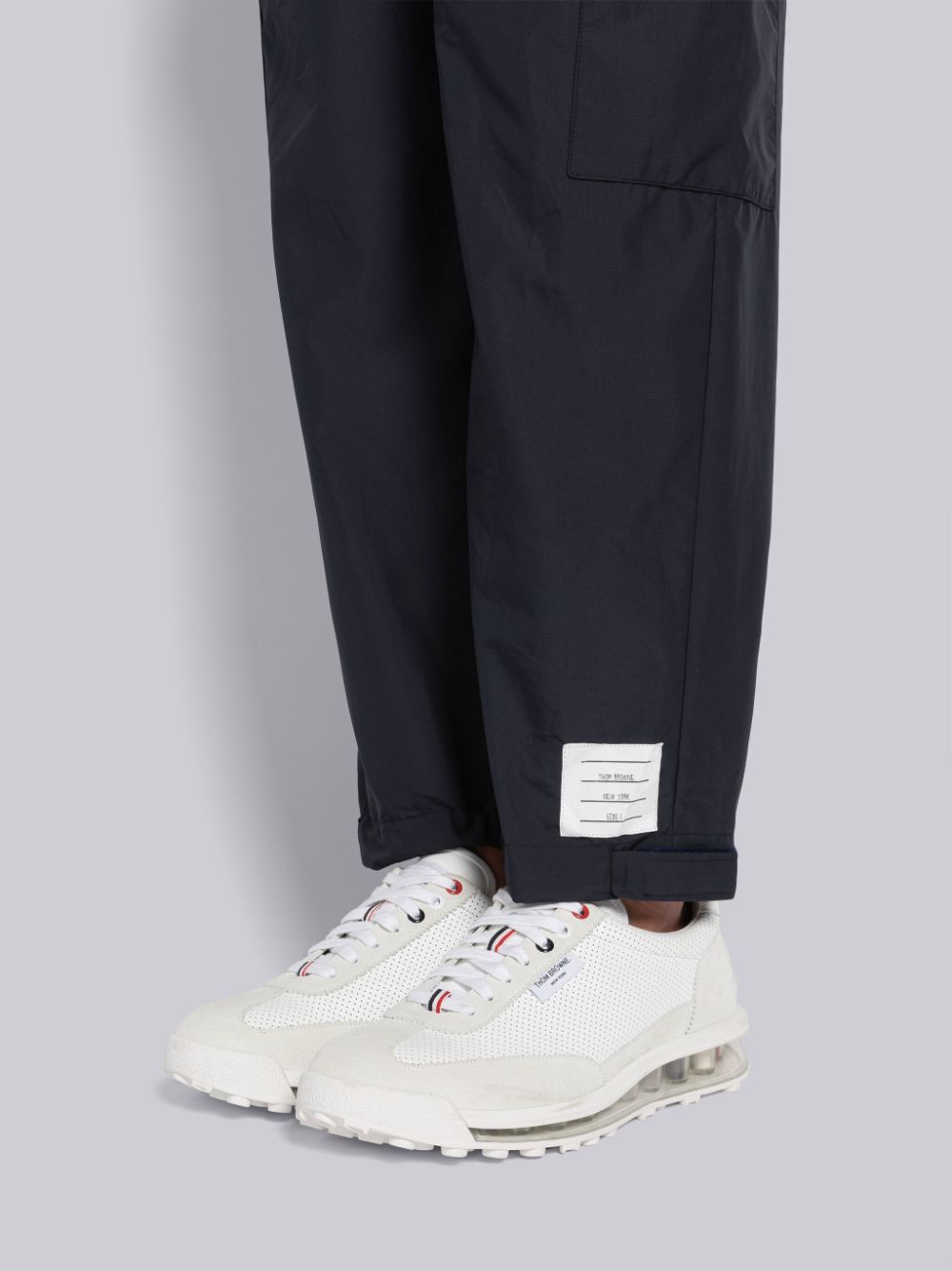 Thom Browne MILITARY RIPSTOP MESH 4-BAR PACKABLE Men Pants Blue | HBV05F57978