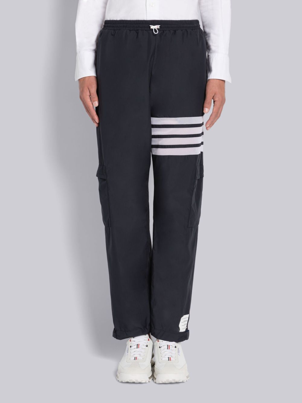 Thom Browne MILITARY RIPSTOP MESH 4-BAR PACKABLE Men Pants Blue | HBV05F57978