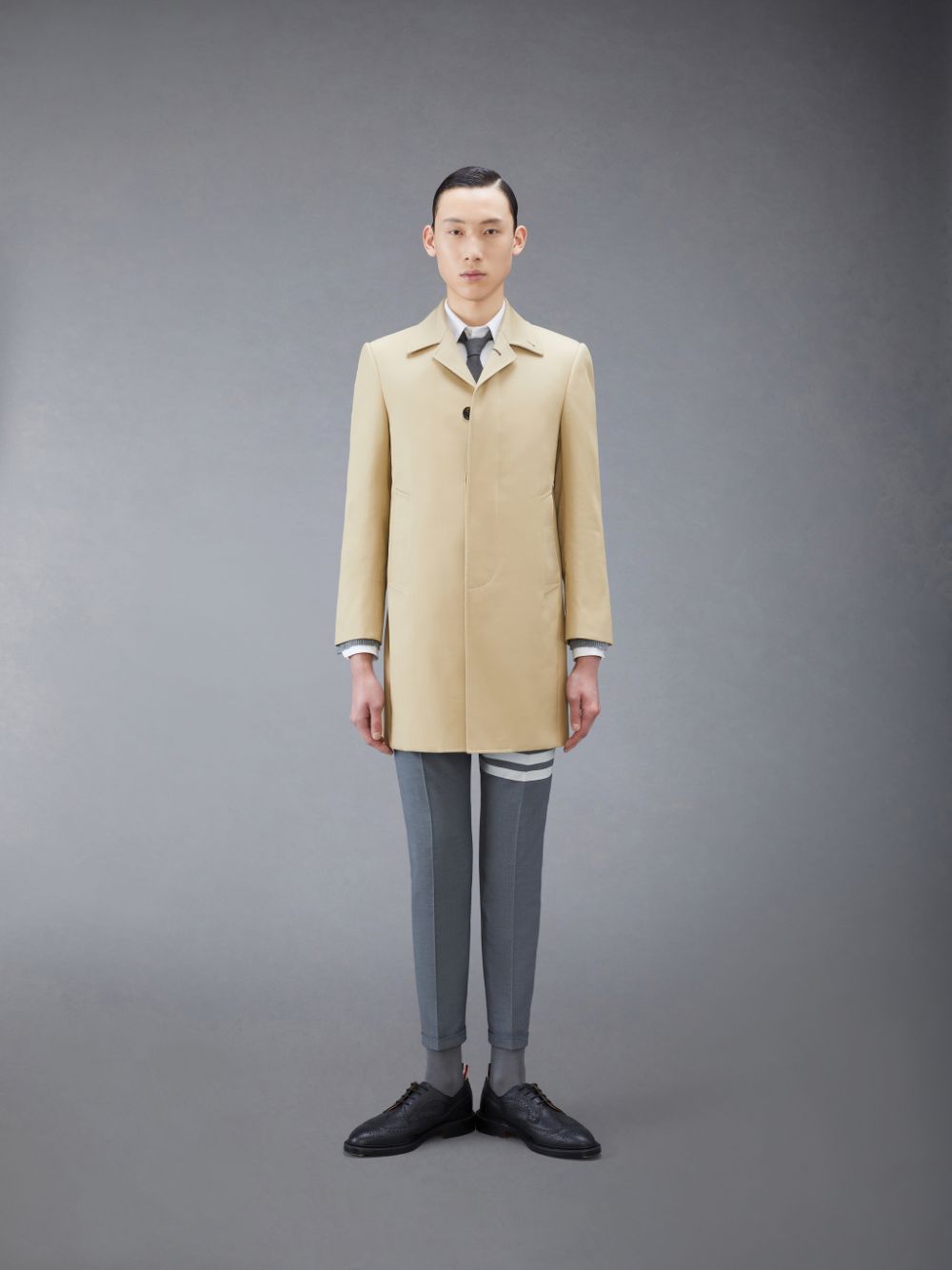 Thom Browne Mackintosh Bal Collar Men Coats Beige | BHS98L18232