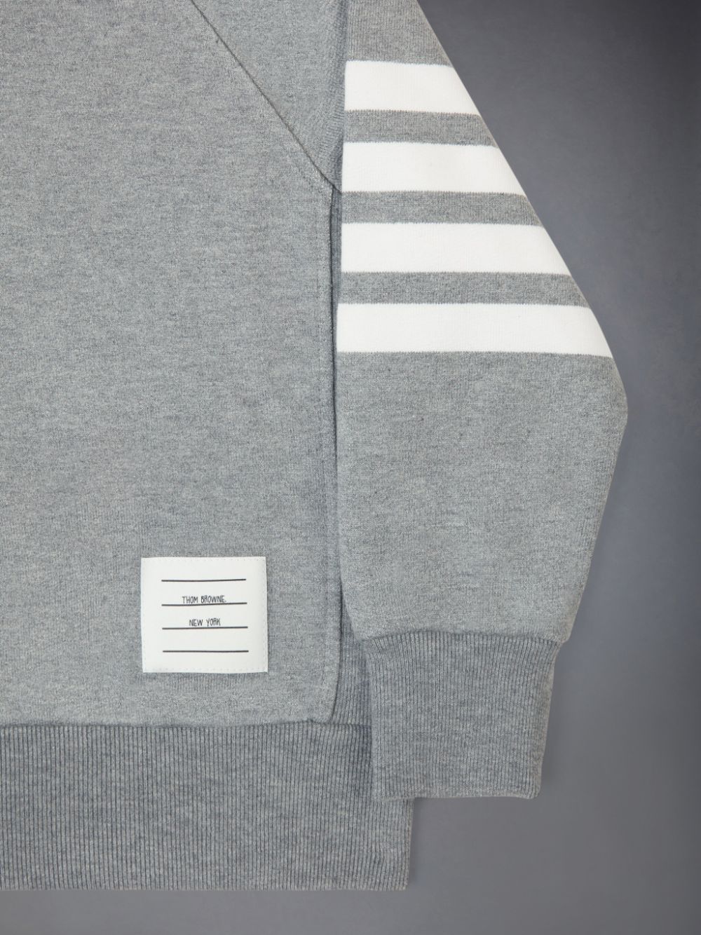 Thom Browne Medium Classic Cotton Loopback Jersey Raglan Sleeve Engineered 4-Bar Boys's Sweatshirts Grey | ZGZ79G51819