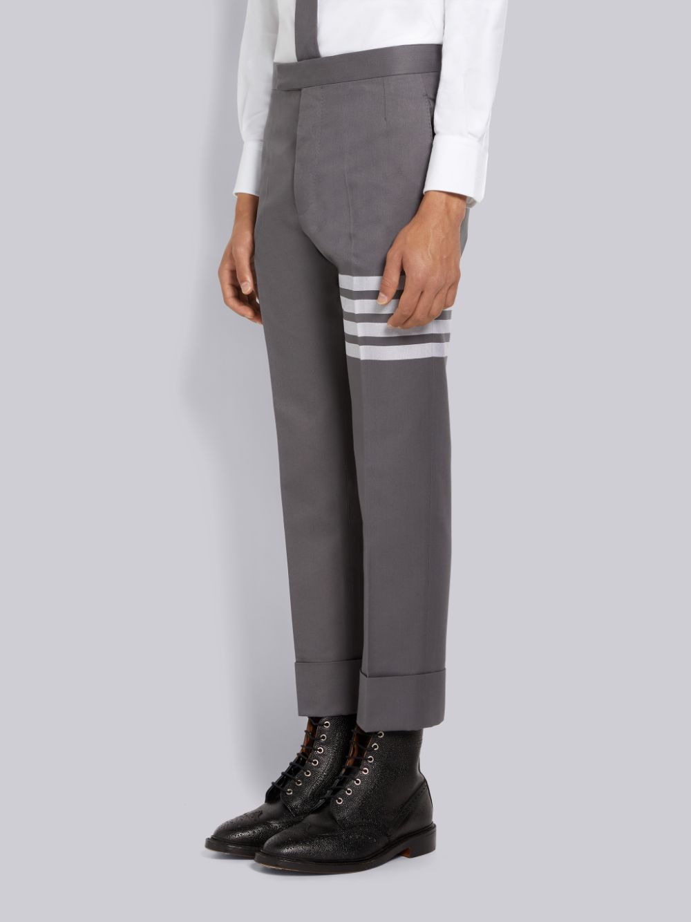 Thom Browne Medium Cotton Suiting Engineered 4-Bar Classic Men Pants Grey | YGQ80F32811