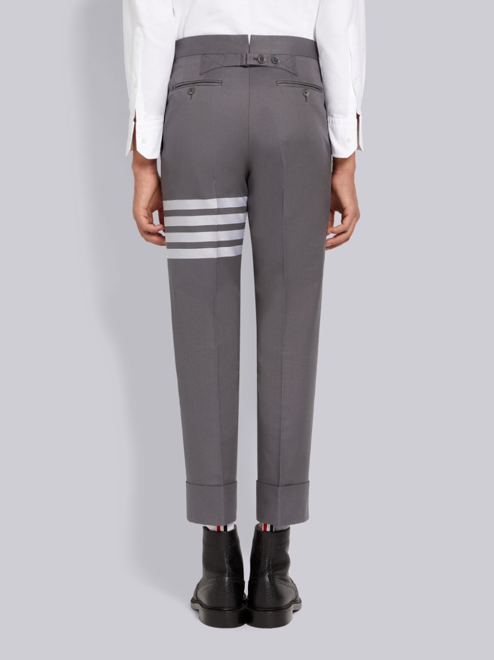 Thom Browne Medium Cotton Suiting Engineered 4-Bar Classic Men Pants Grey | YGQ80F32811