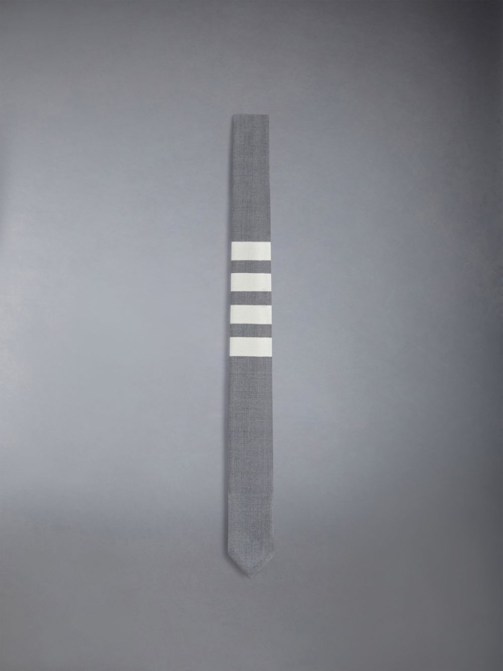 Thom Browne Medium Plain Weave 4-Bar Men Ties Grey | CQB06J65094