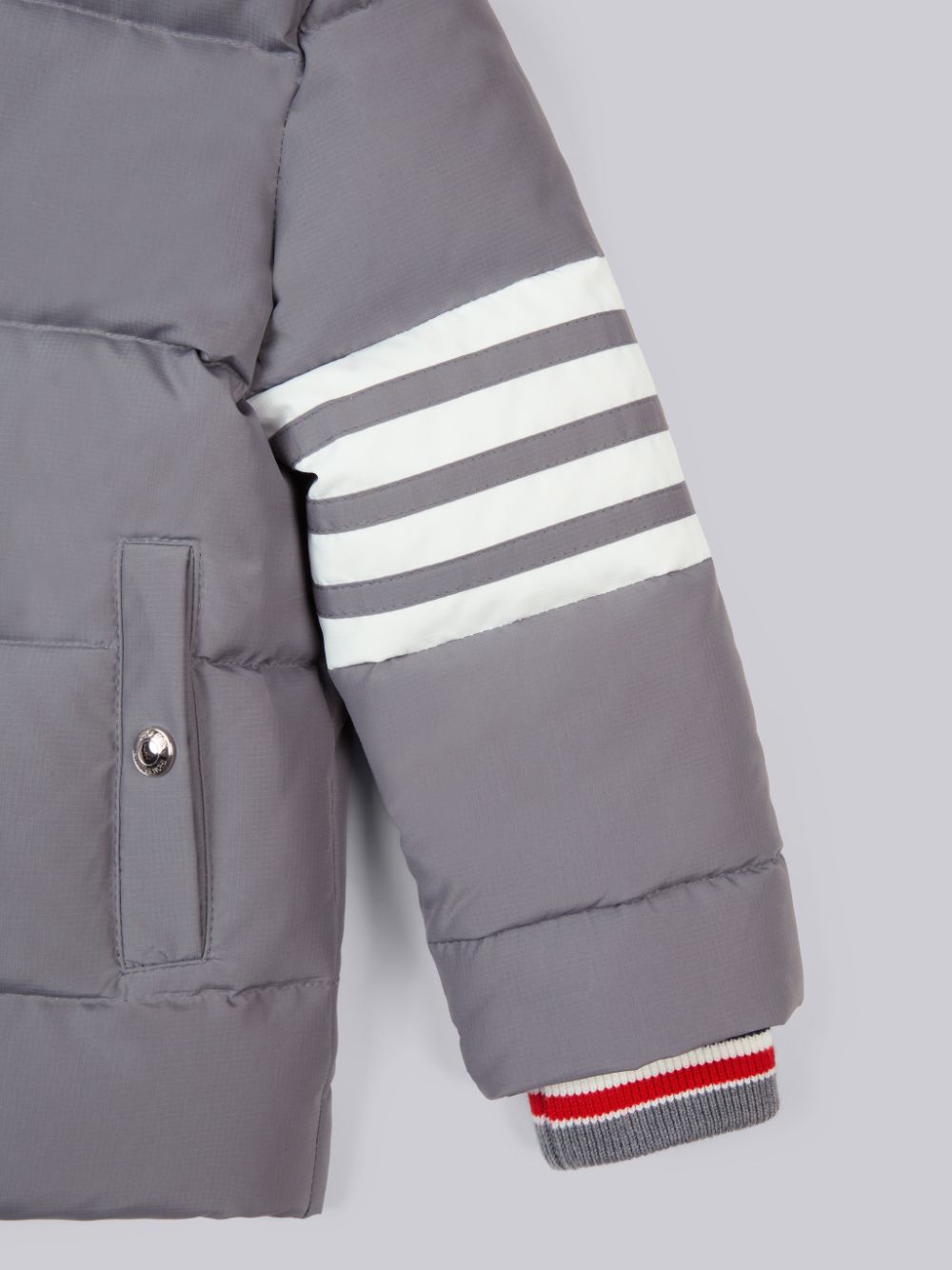 Thom Browne Medium Ripstop Downfilled Hooded 4-Bar Boys's Parka Grey | KRB82V23873