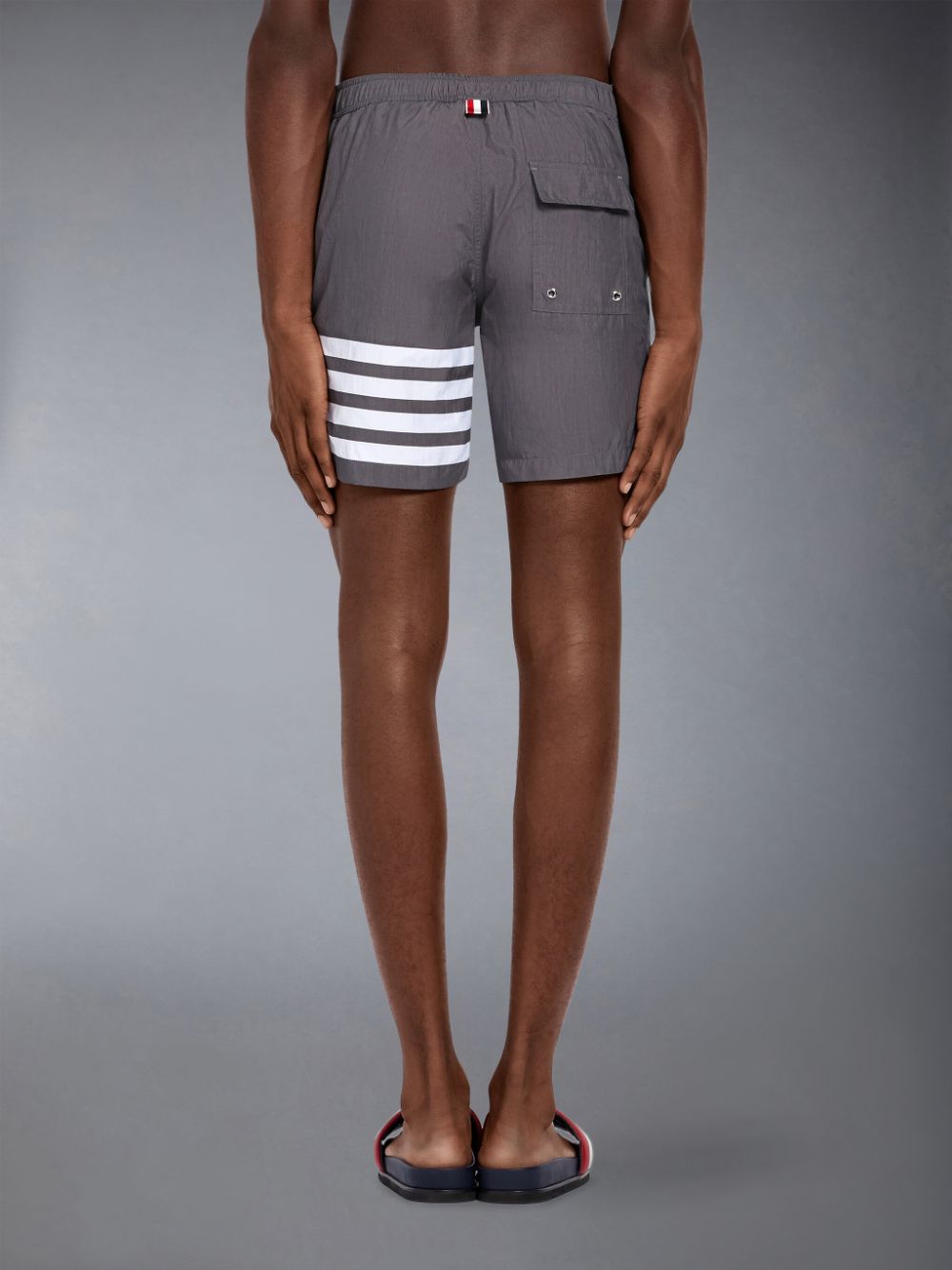 Thom Browne Medium Solid Swim Tech 4-Bar Men Boardshorts Grey | MWJ42Y04311