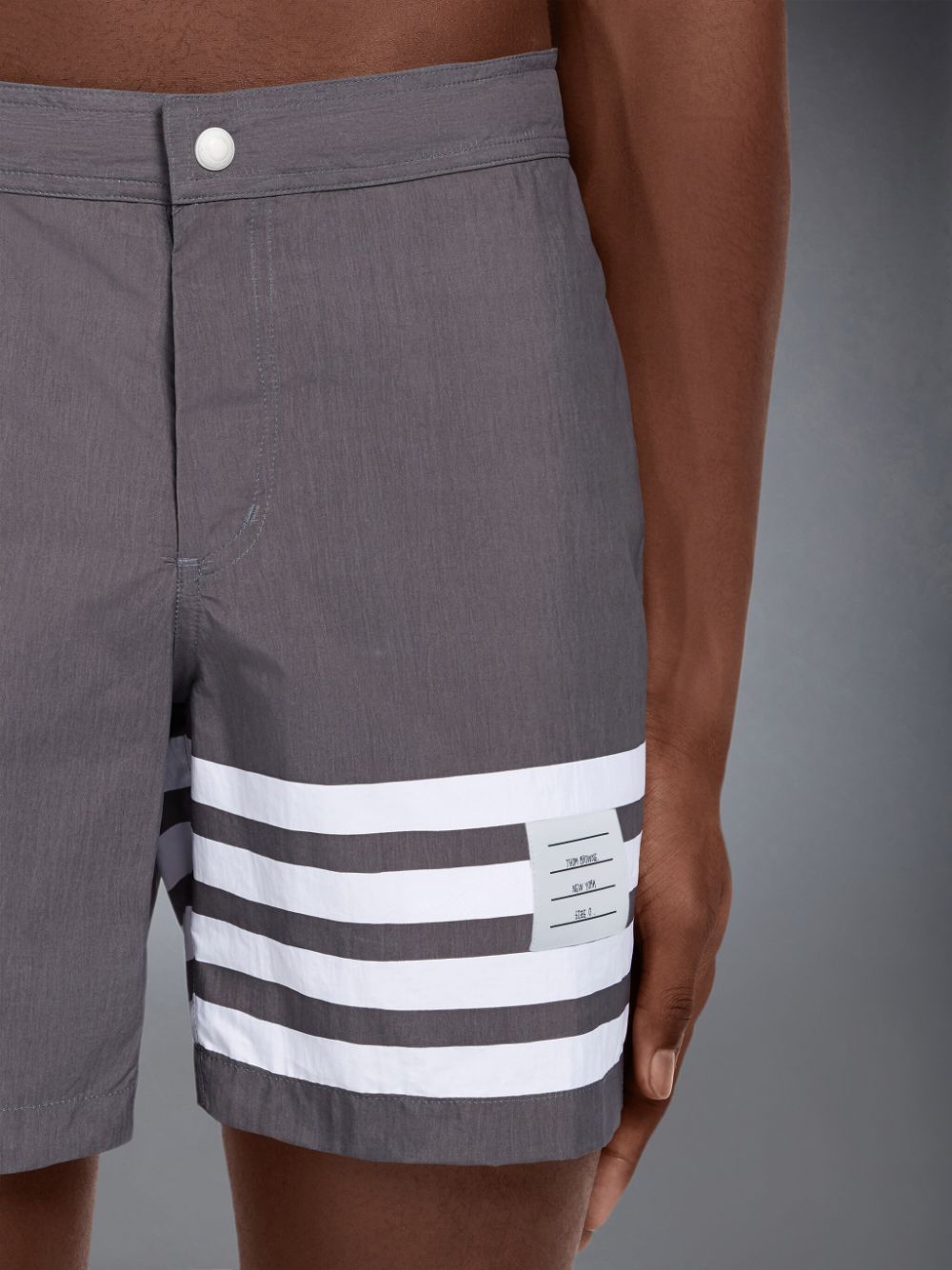 Thom Browne Medium Solid Swim Tech 4-Bar Men Boardshorts Grey | MWJ42Y04311