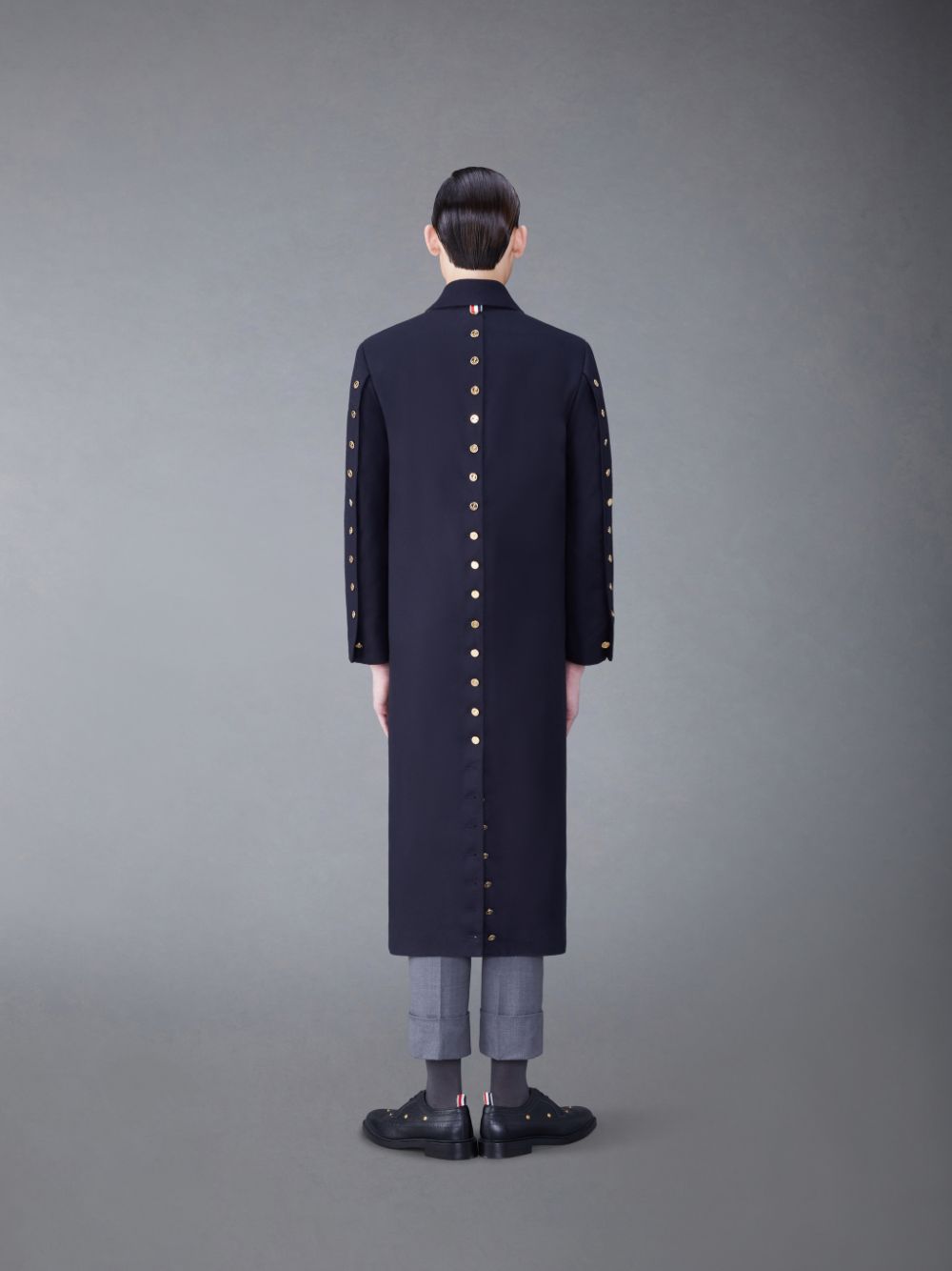 Thom Browne Melton Button Bal Collar Men Coats Blue | OJA96J89914