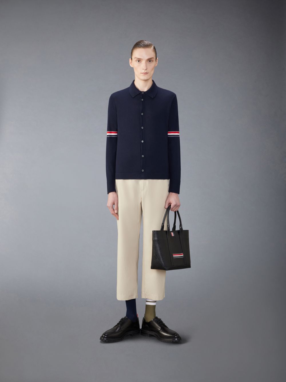 Thom Browne Merino Wool Armband Men Shirts Blue | TCP28E11198