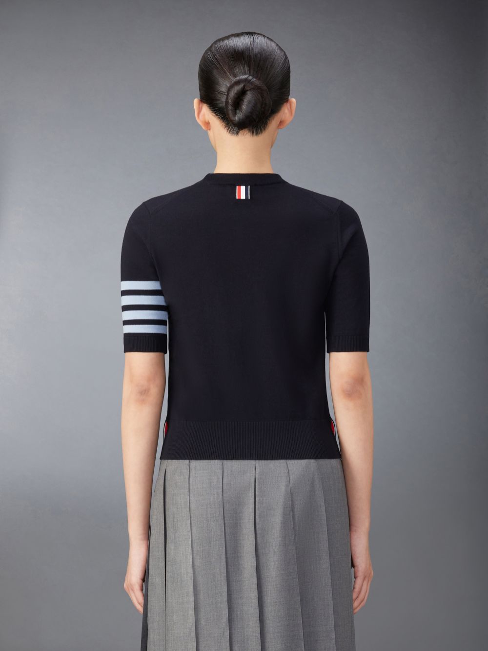 Thom Browne Merino Wool Jersey Stitch 4-Bar Women T Shirts Blue | XMG14T90665