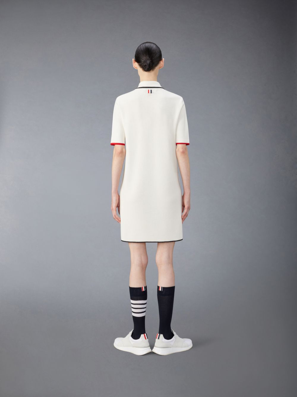 Thom Browne Merino Wool Milano Stitch Zip up Polo Women Dress Beige | KSK82Q95381