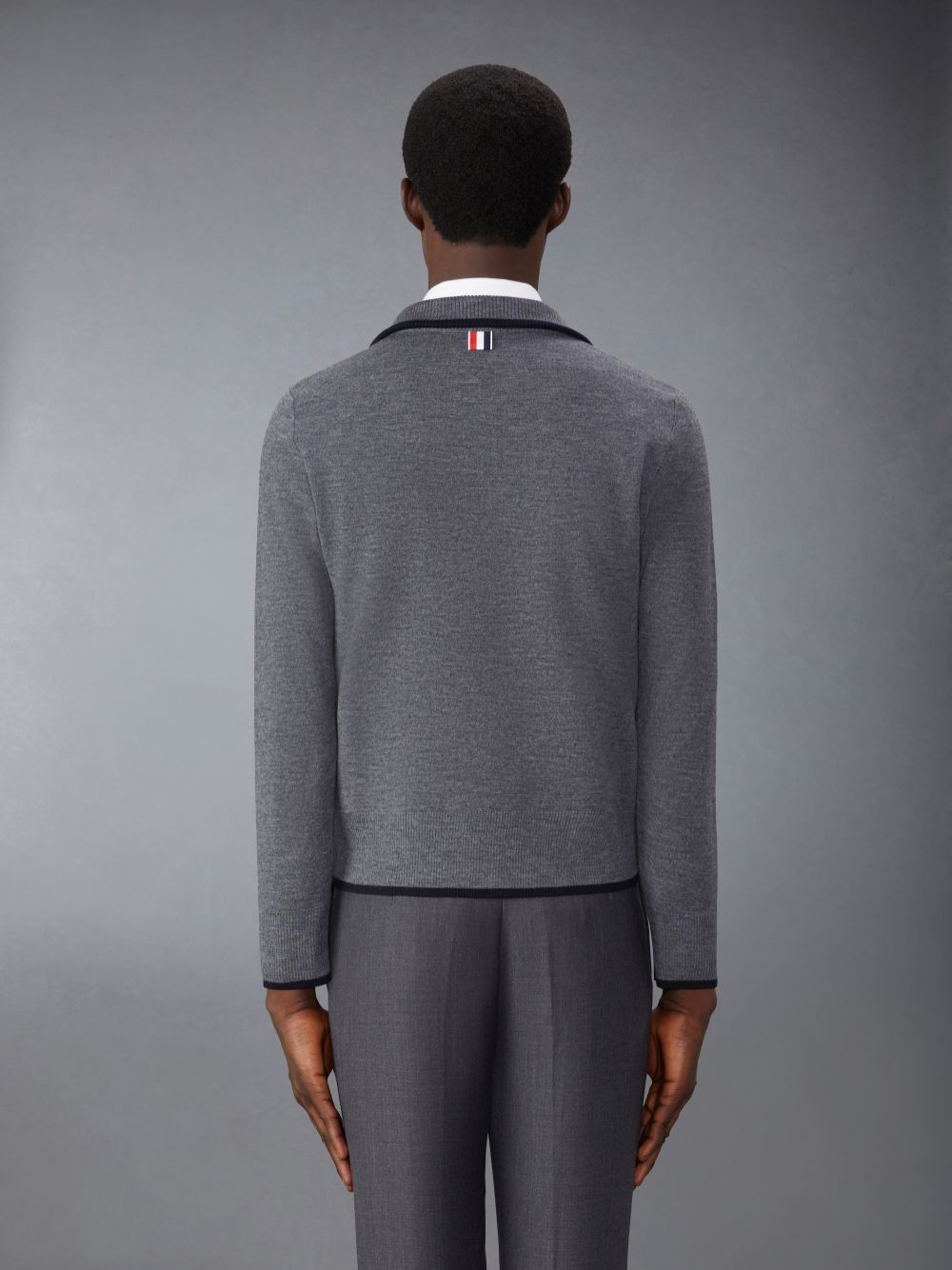 Thom Browne Merino Wool Milano Stitch Zip up Men Pullover Grey | VEQ19C81664