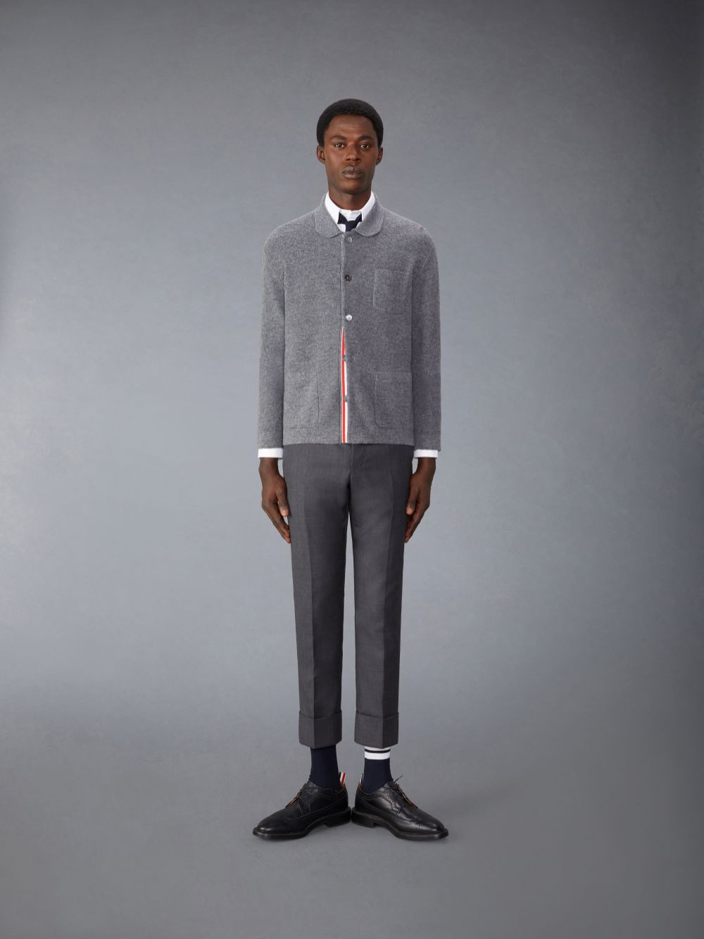 Thom Browne Merino Wool Washed Pique Men Jackets Grey | JNL39D72388