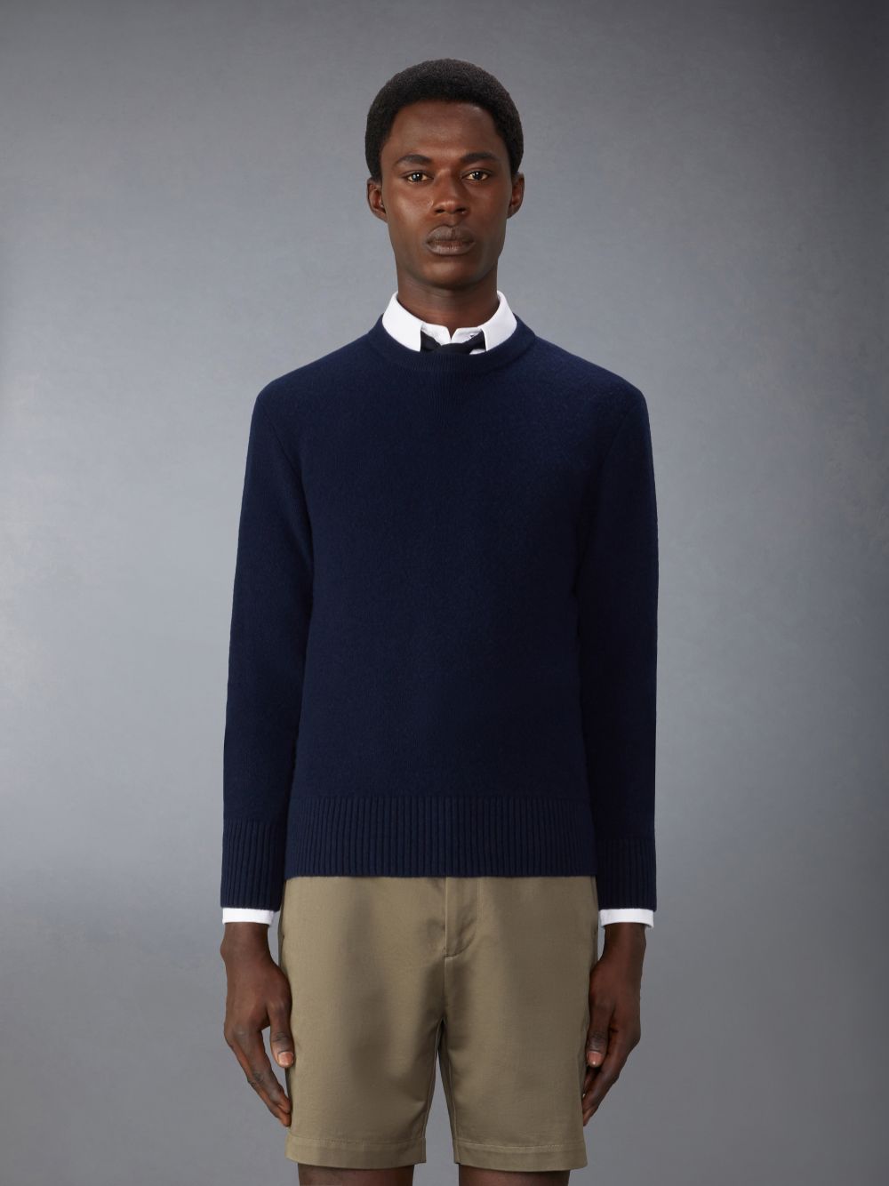 Thom Browne Merino Wool Washed Pique Men Pullover Blue | RRC12K22584