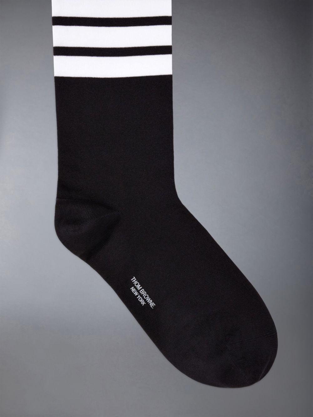 Thom Browne Mid-Calf Cotton 4-Bar Women Socks Black | VYE01N94691