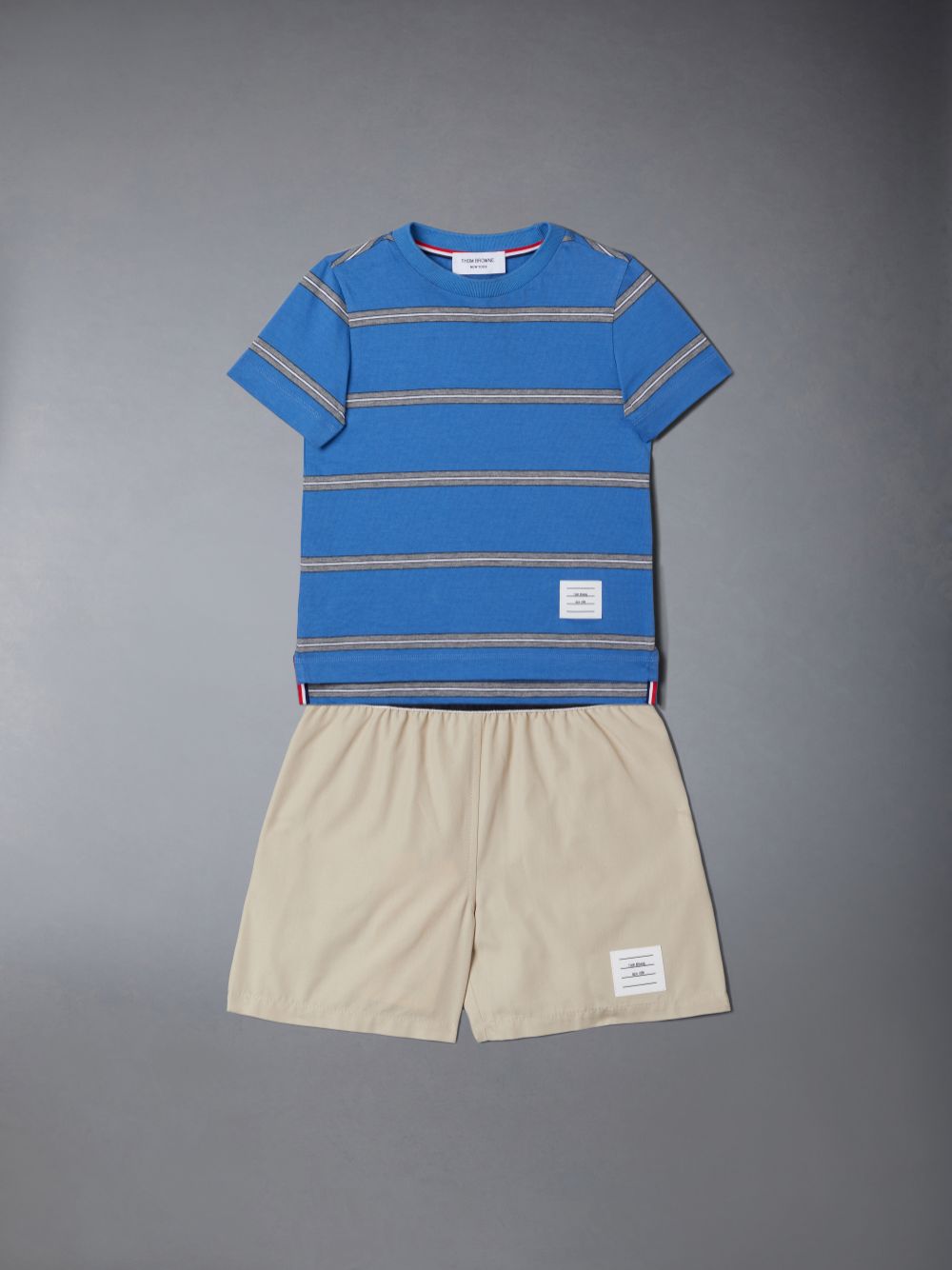 Thom Browne Mid Weight Jersey Striped Boys's T Shirts Blue | JCY30Z62739