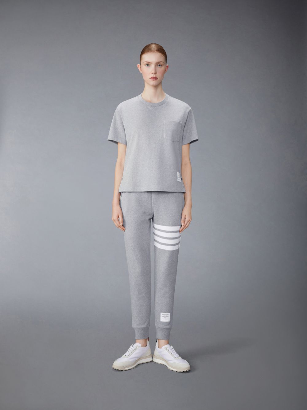 Thom Browne Midweight Jersey Boxy Short Sleeve Pocket Women T Shirts Grey | HZK98O99211