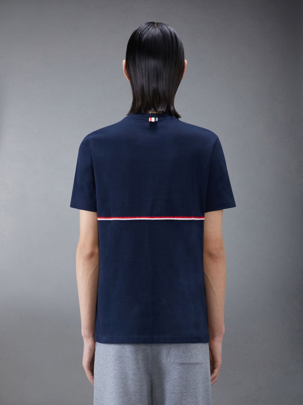 Thom Browne Midweight Jersey Stripe Short Sleeve Men T Shirts Blue | LRF99C32583