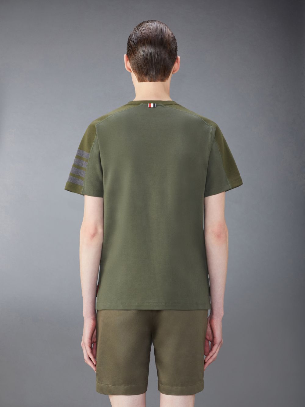 Thom Browne Milano Cotton 4-Bar Men T Shirts Green | ASD07A27039