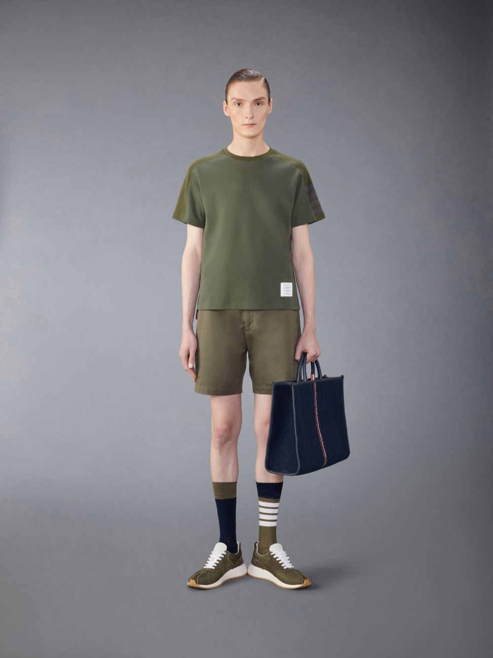 Thom Browne Milano Cotton 4-Bar Men T Shirts Green | ASD07A27039