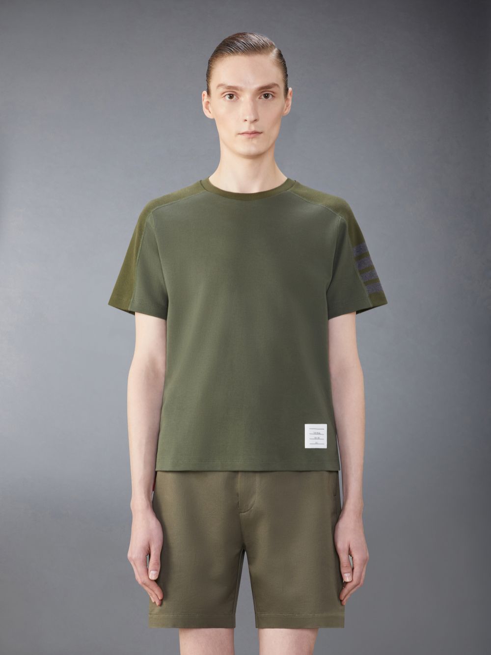 Thom Browne Milano Cotton 4-Bar Men T Shirts Green | ASD07A27039