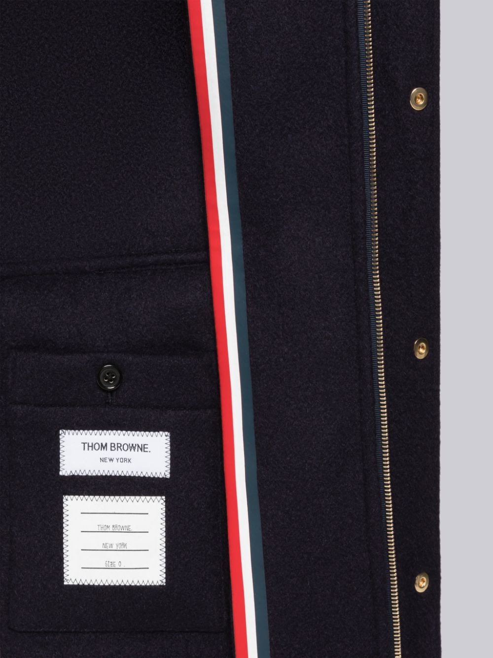 Thom Browne Military Weight Cashmere Snap Front Rain Men Parka Blue | OUE92V20024