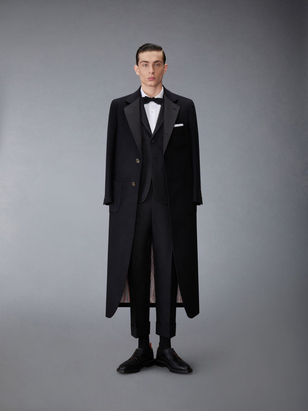 Thom Browne Mohair Classic Sport Men Coats Black | VFG58E08836