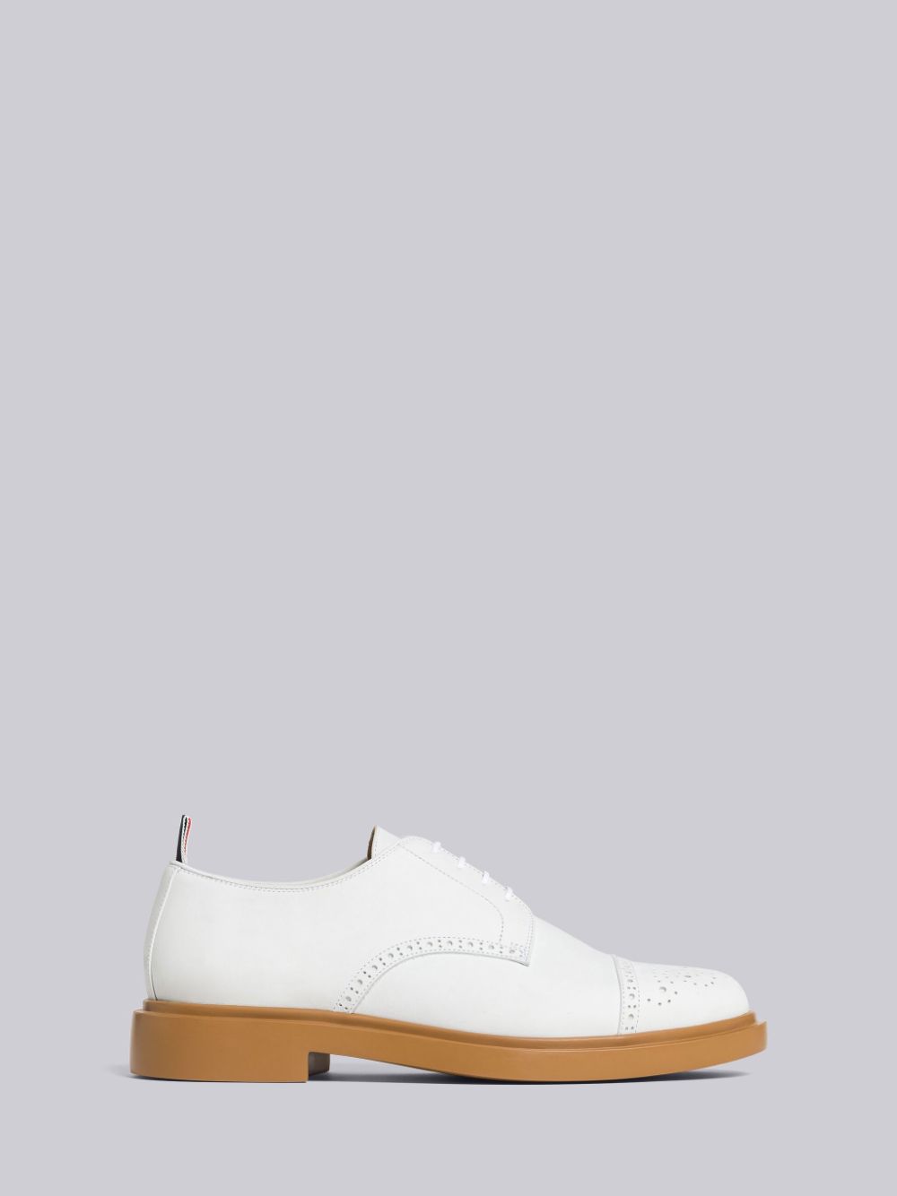 Thom Browne Nubuck Cap Toe Derby Men Oxford Shoes White | DWB11Q77753