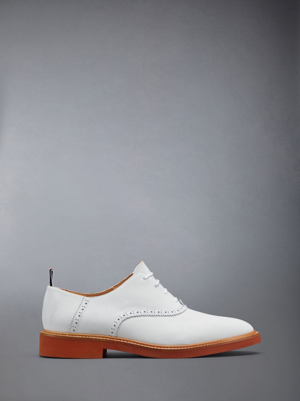 Thom Browne Nubuck Micro Sole Saddle Men Oxford Shoes White | TAT58Q21393