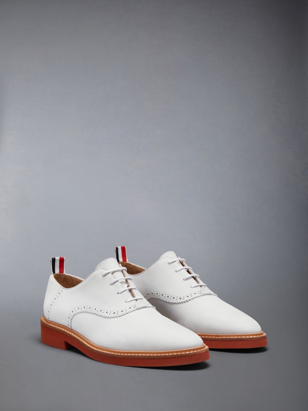 Thom Browne Nubuck Micro Sole Saddle Women Oxford Shoes White | GAE68B34597