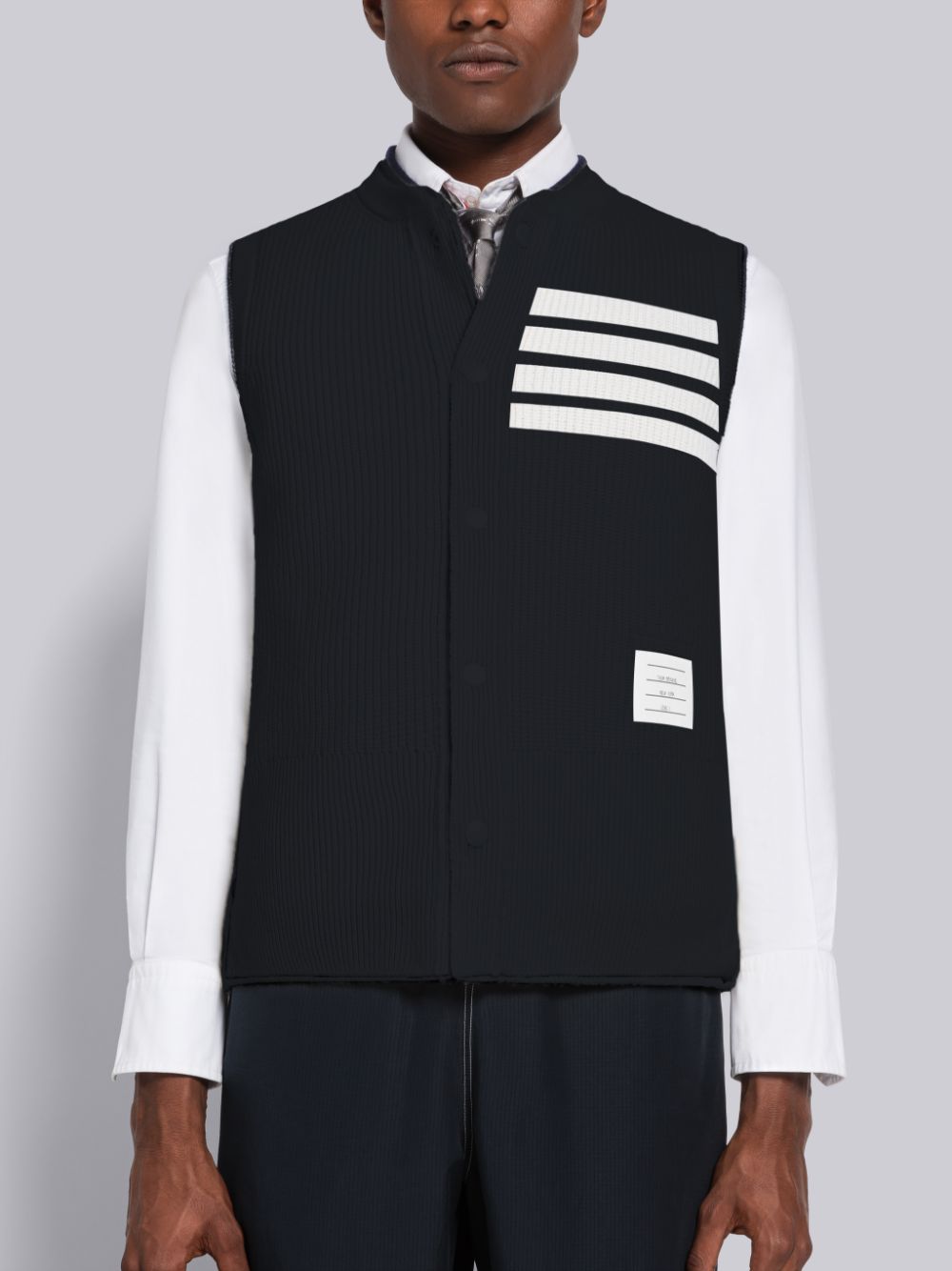 Thom Browne Nylon And Cashmere Reversible Tech Men Vest Blue | TSL72Y03546