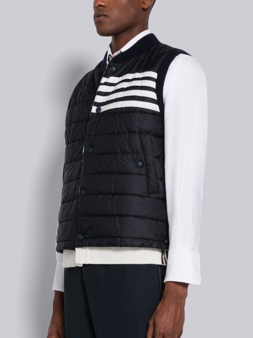 Thom Browne Nylon And Cashmere Reversible Tech Men Vest Blue | TSL72Y03546