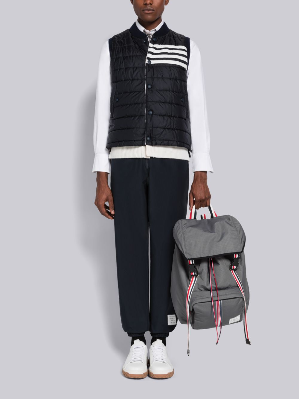 Thom Browne Nylon And Cashmere Reversible Tech Men Vest Blue | TSL72Y03546