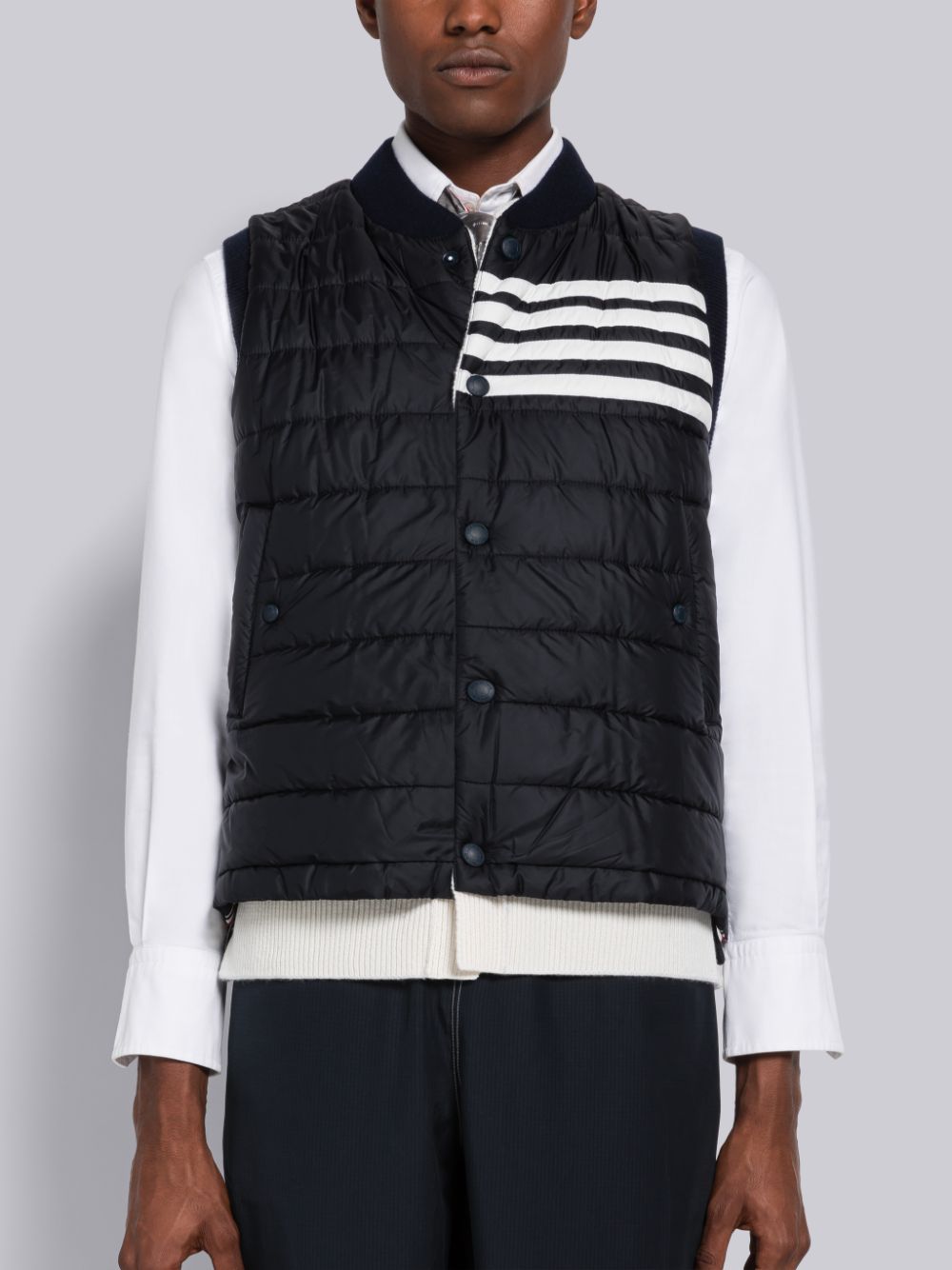 Thom Browne Nylon And Cashmere Reversible Tech Men Vest Blue | TSL72Y03546