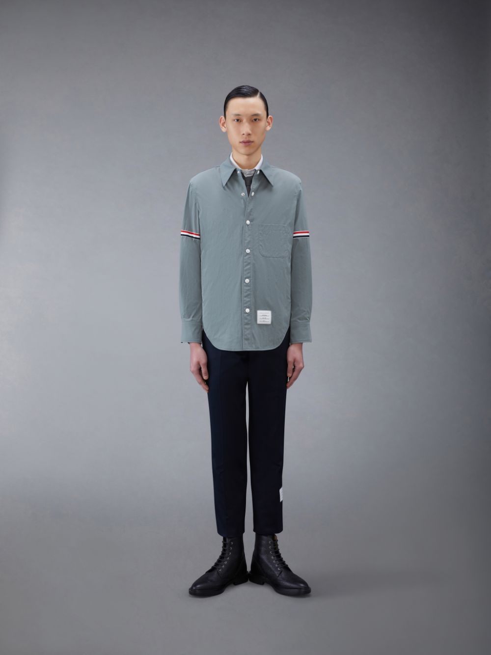 Thom Browne Nylon Armband Jacket Men Shirts Grey | YLH40M26682