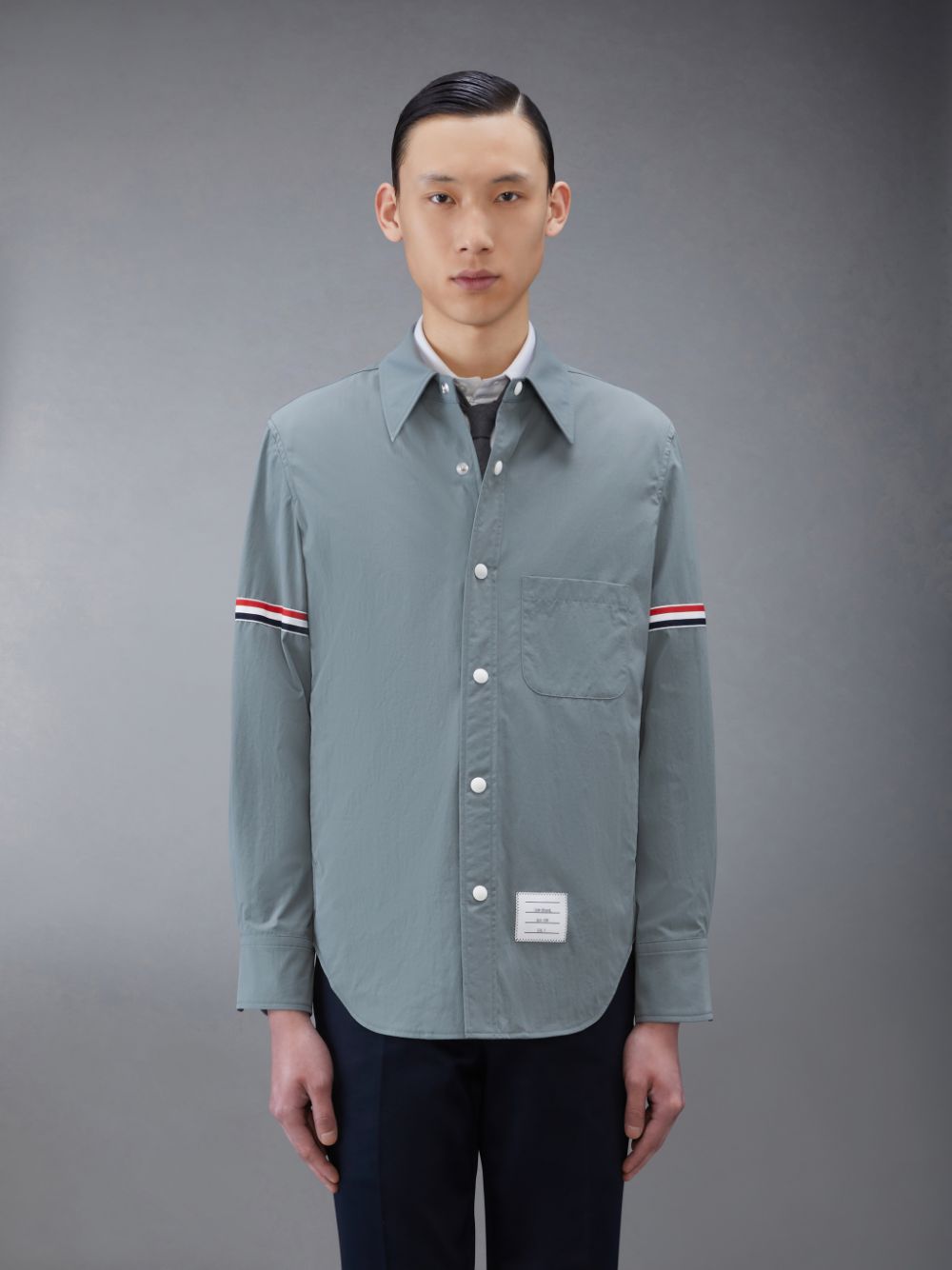 Thom Browne Nylon Armband Jacket Men Shirts Grey | YLH40M26682